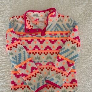 NEw girls fleece pullover neon geo jumping beans 8